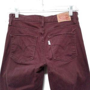 Levi's 311 maroon shaping skinny jeans